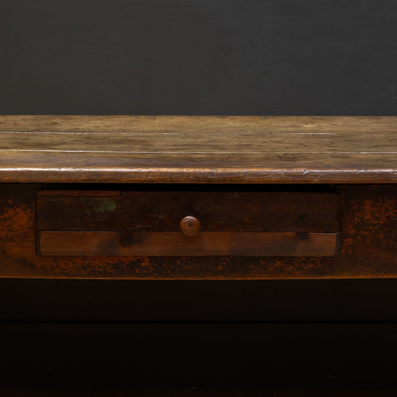 19th c. Rustic Farmhouse Table with Large Drawer c.1820-1880