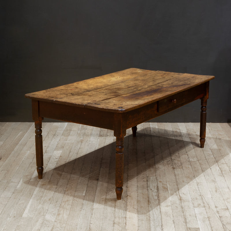 19th c. Rustic Farmhouse Table with Large Drawer c.1820-1880