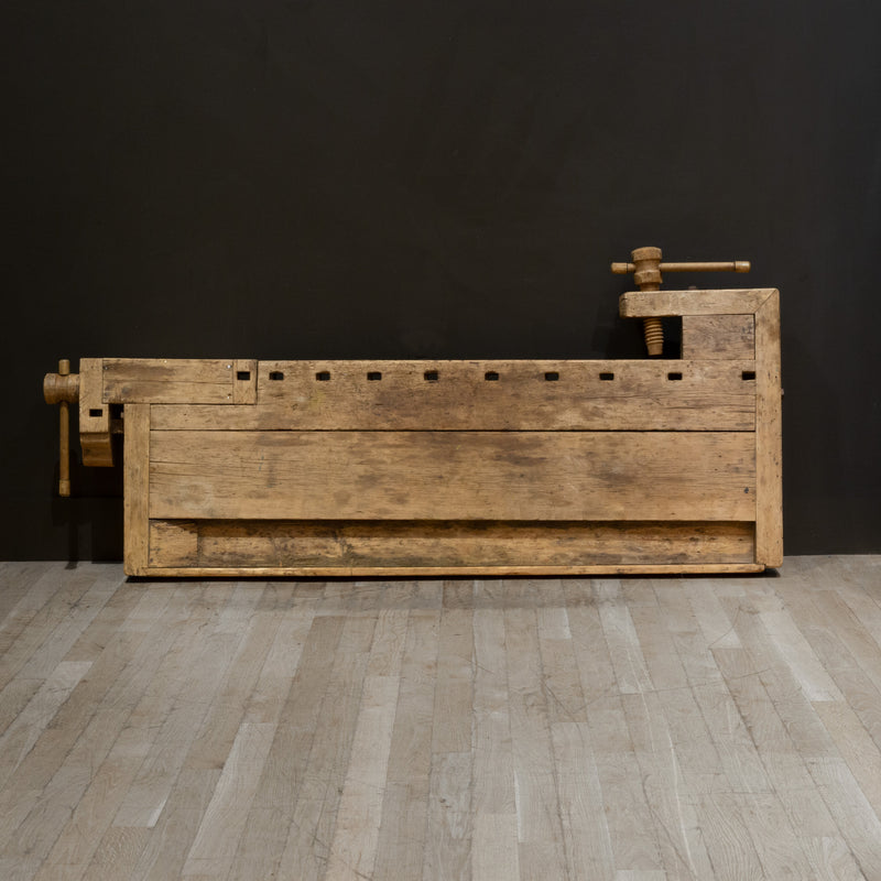 Late 19th c. Scrubbed Carpenter's Workbench c.1880-1900
