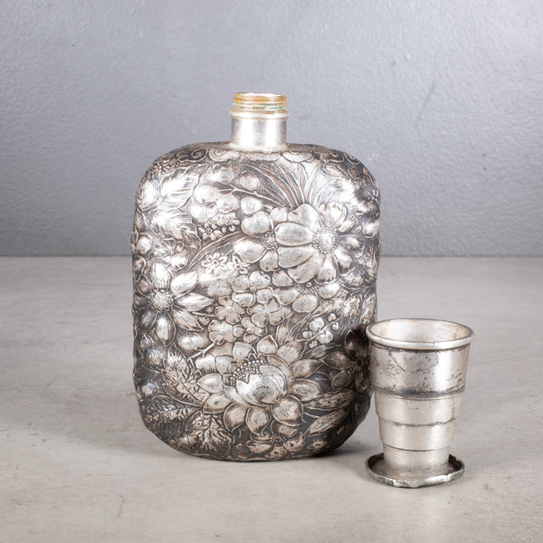 19th c. Simpson Hall Miller Flask with Expandable Cup c.1890