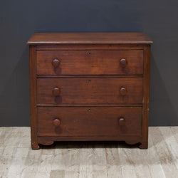 19th c. Primitive Mahogany Chest of Drawers