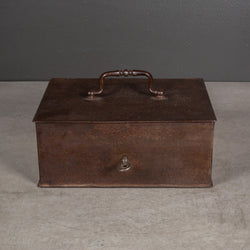 19th c. Steel Lockbox with Key