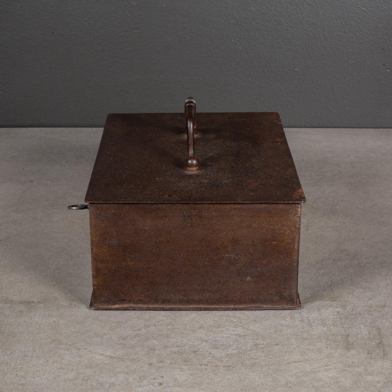 19th c. Steel Lockbox with Key