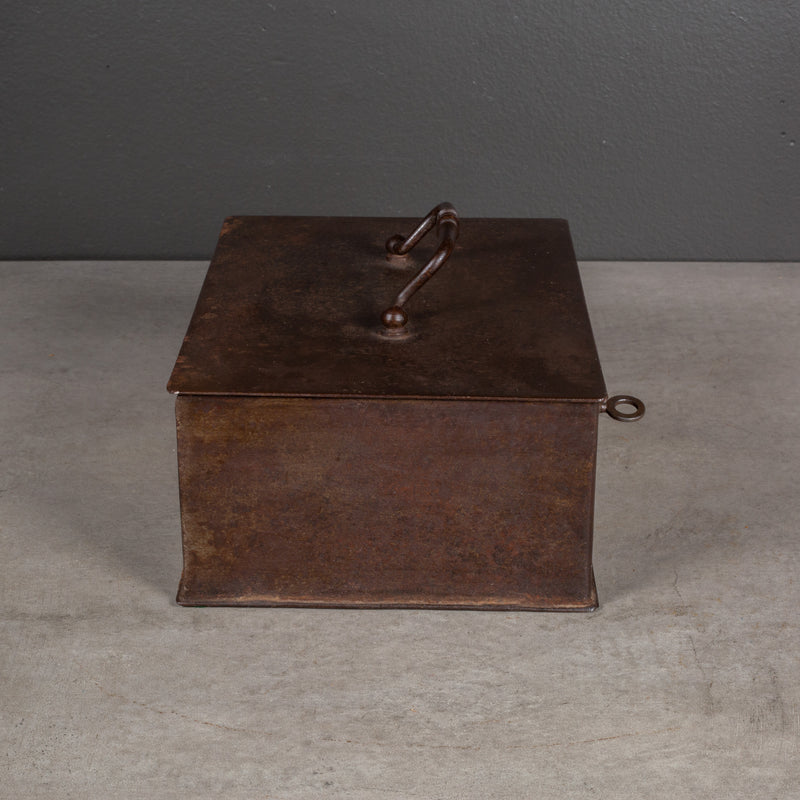 19th c. Steel Lockbox with Key