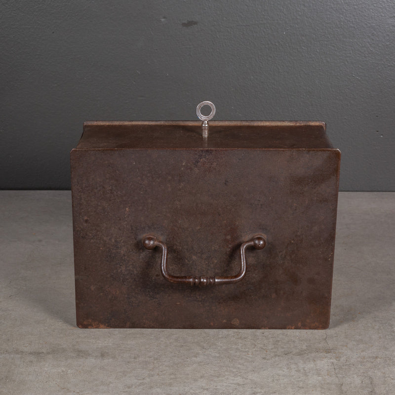 19th c. Steel Lockbox with Key