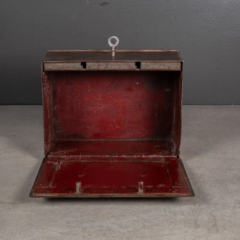 19th c. Steel Lockbox with Key