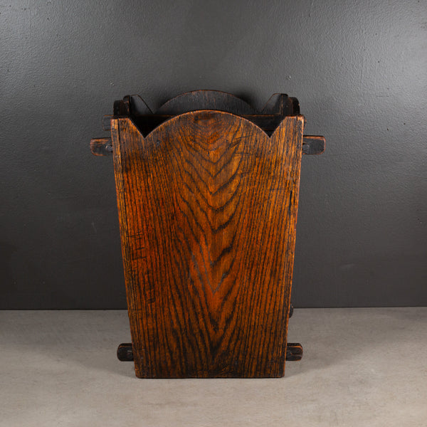 19th c. Primitive Oak Umbrella Stand or Waste Paper Basket c.1800s