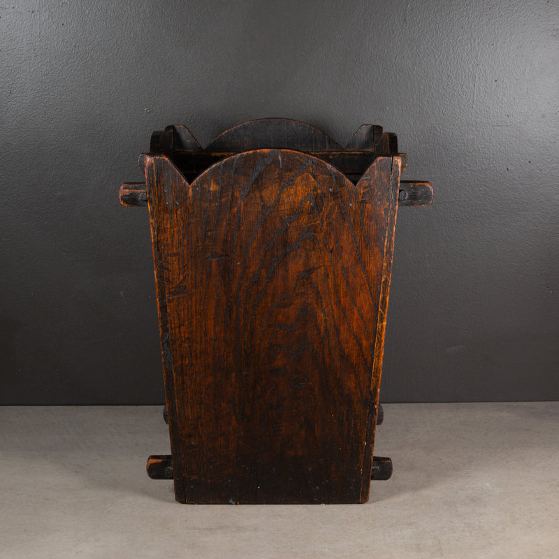 19th c. Primitive Oak Umbrella Stand or Waste Paper Basket c.1800s