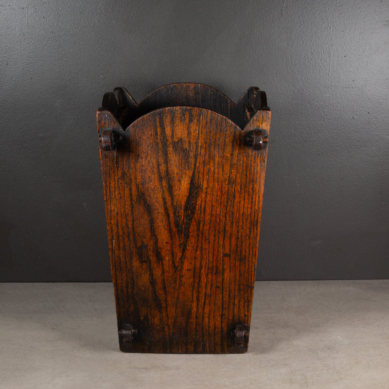 19th c. Primitive Oak Umbrella Stand or Waste Paper Basket c.1800s