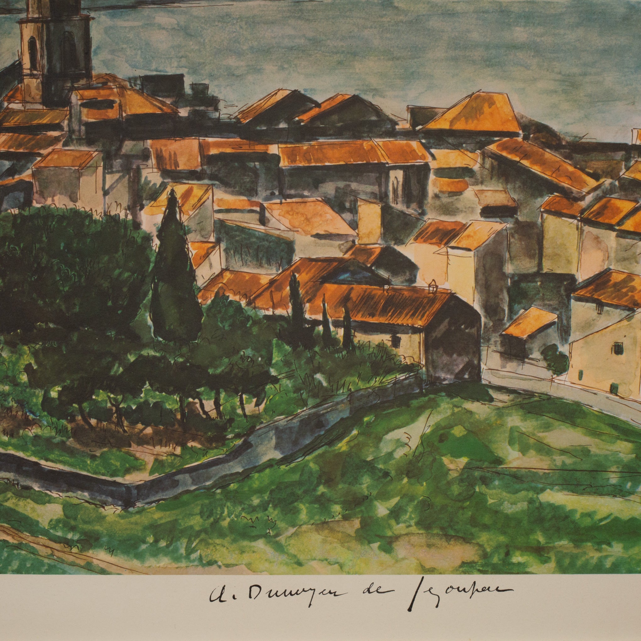 ANDRE DUNOYER DE SEGONZAC, ST TROPEZ LIMITED EDITION LITHOGRAPH c