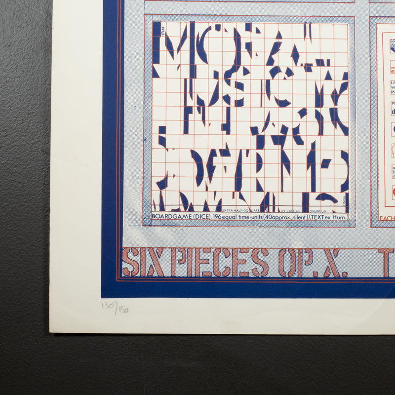 Tom Phillips, Six Pieces Opus X, Screenprint, Limited Editions, Signed, 1968-Two Avaialble