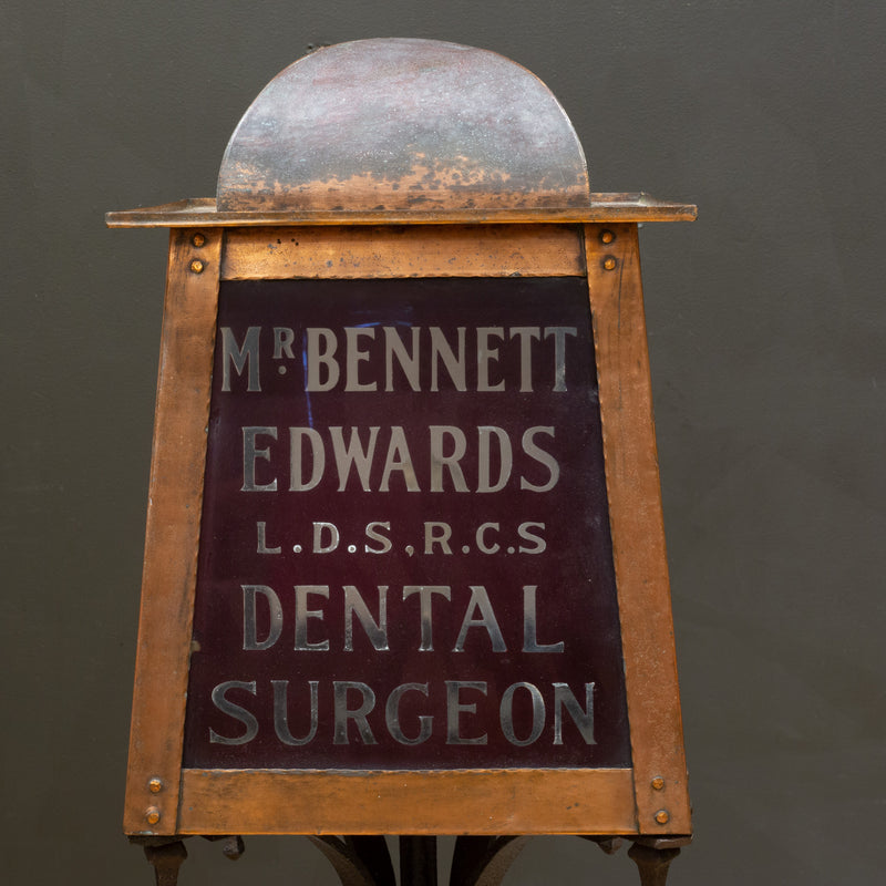19th c. English Dental Surgeon Advertising Floor Lamp c.1880