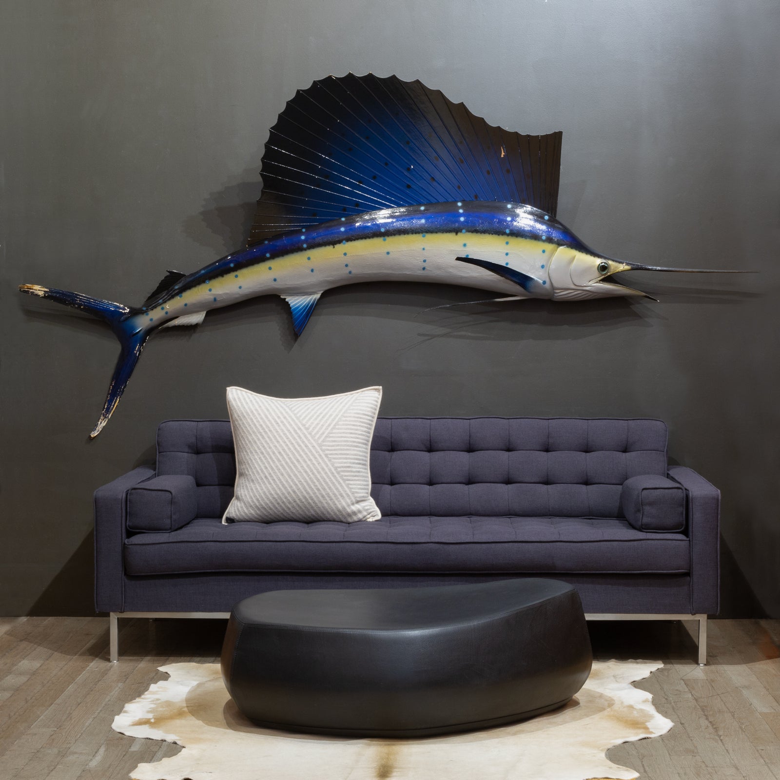 Leather Moroso Fjord Ottoman | S16 Home