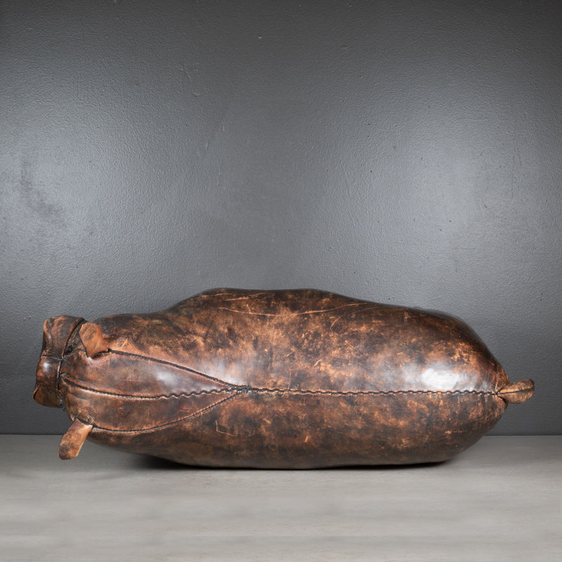 Mid-century French Bulldog Leather Foot Stool c.1960