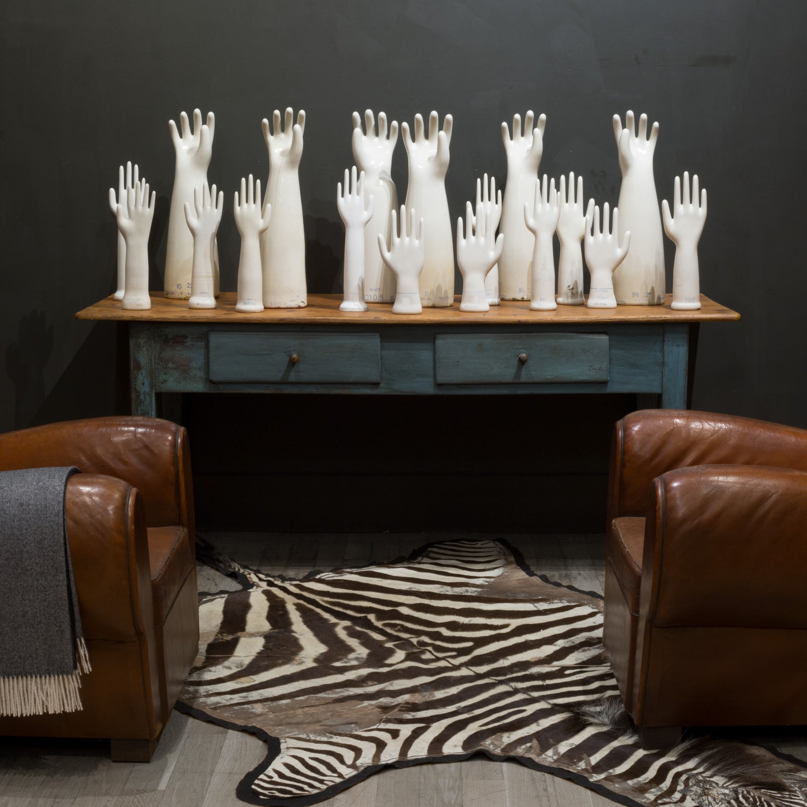 Extra Large Vintage Glazed Porcelain Rubber Glove Molds c.1992