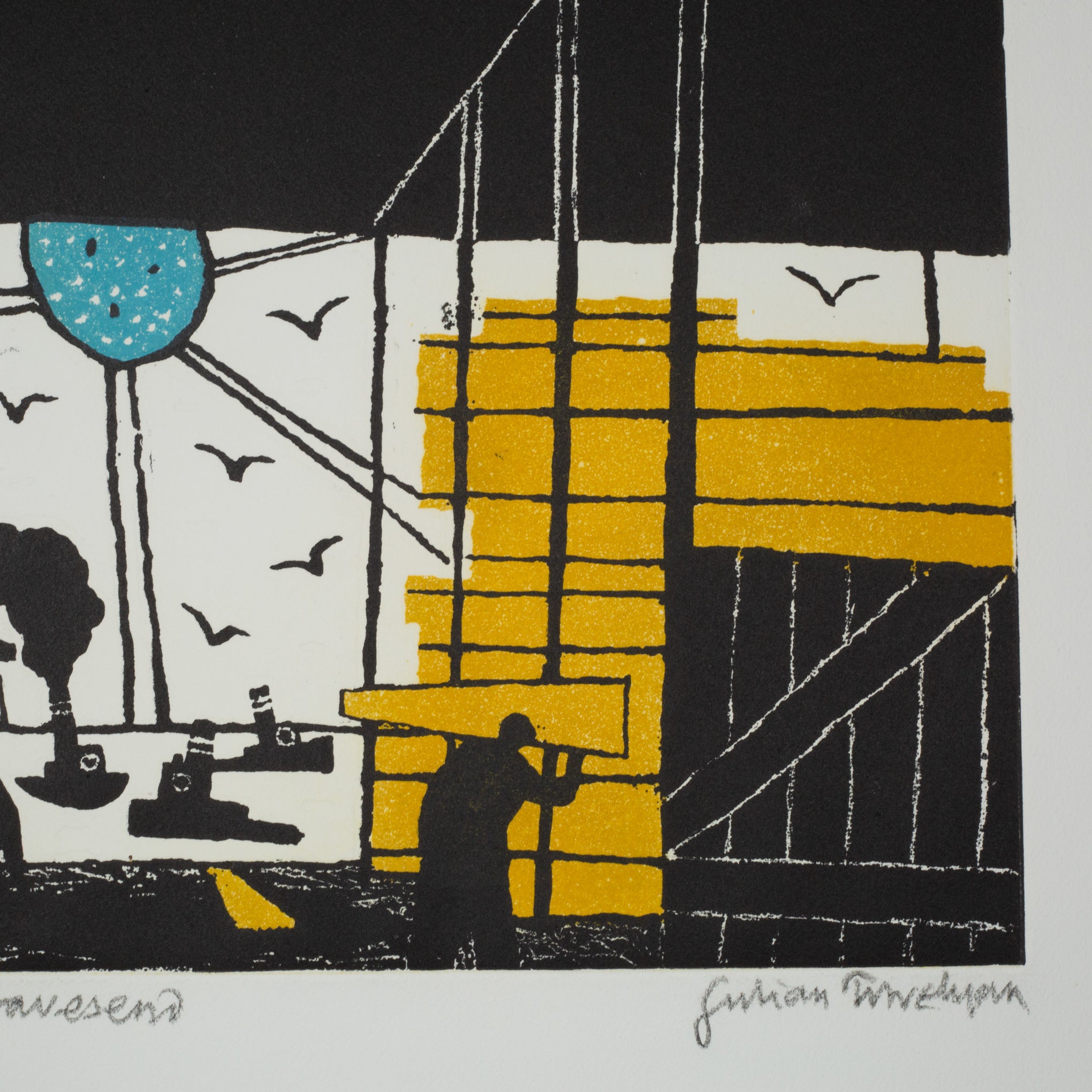 Julian Trevelyan, Gravesend, 51/75, Signed, Etching, British Art