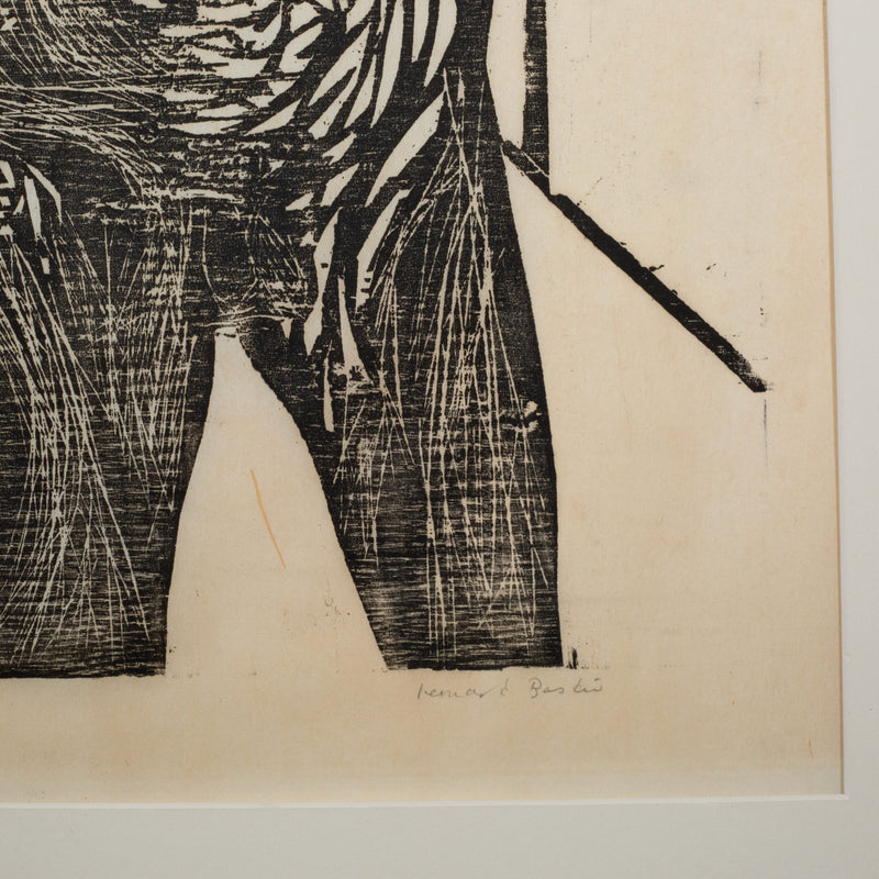 Leonard Baskin, Frightened Old Man, 1950, Woodcut, Artist Proof, Signed