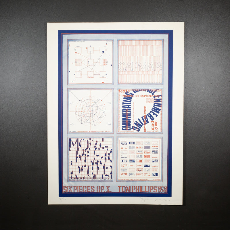 Tom Phillips, Six Pieces Opus X, Screenprint, Limited Editions, Signed, 1968-Two Avaialble