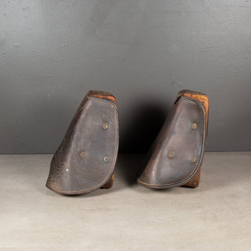 Antique Leather US Military Horse Stirrups c.1915