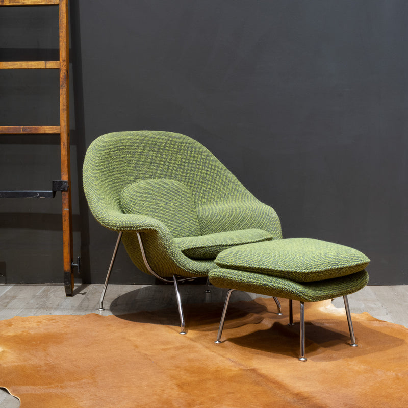 Reupholstered Womb Chair and Ottoman by Eero Saarinen for Knoll