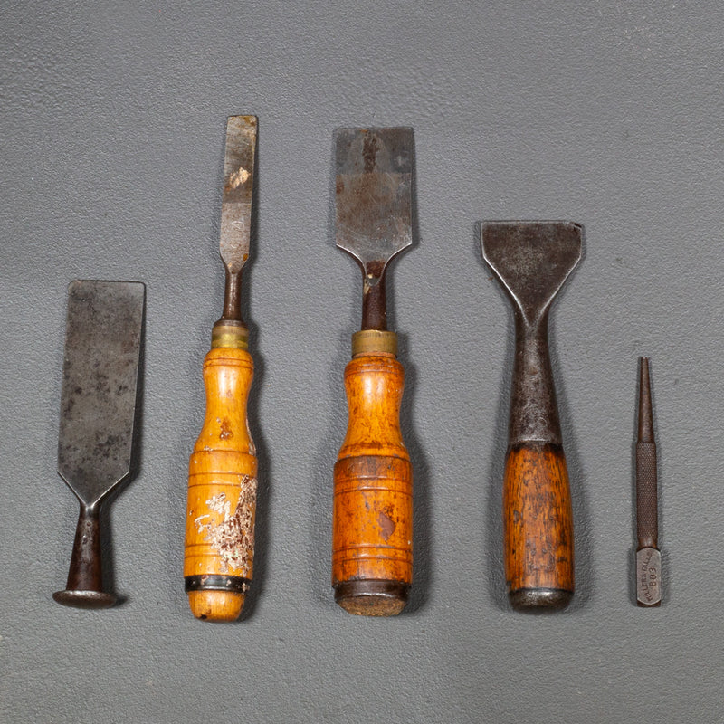 Antique Steel and Wood Chisels