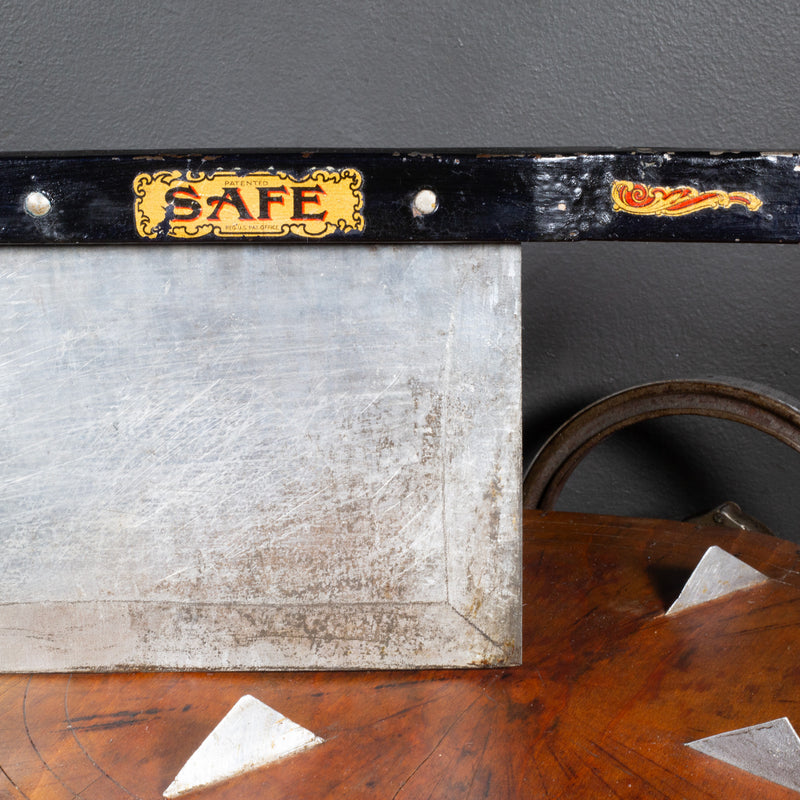 Antique "Safe" Cast Iron and Wood Cheese Wedge Cutter c.1900