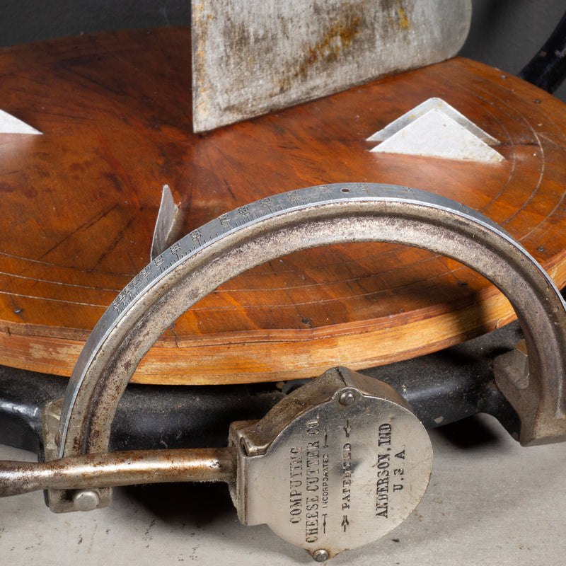 Antique "Safe" Cast Iron and Wood Cheese Wedge Cutter c.1900