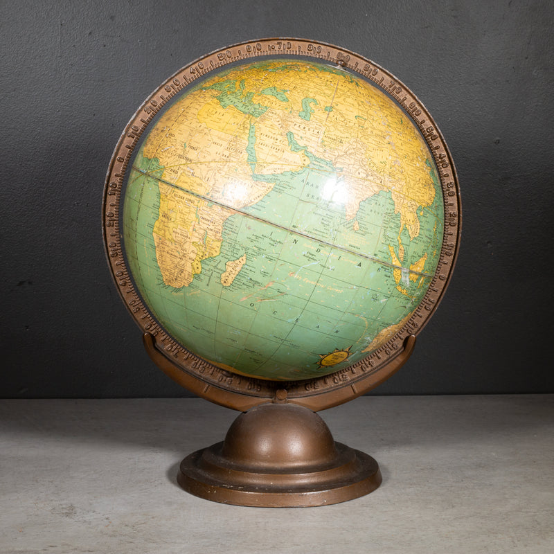 Art Deco Cram's 12 Inch Terrestrial World Globe c.1930-1939