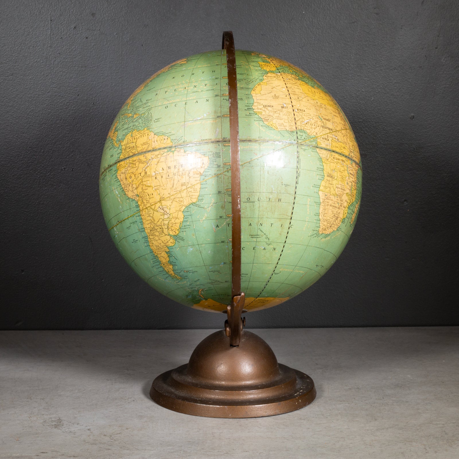 Art Deco Cram's 12 Inch Terrestrial World Globe c.1930-1939 | S16 Home