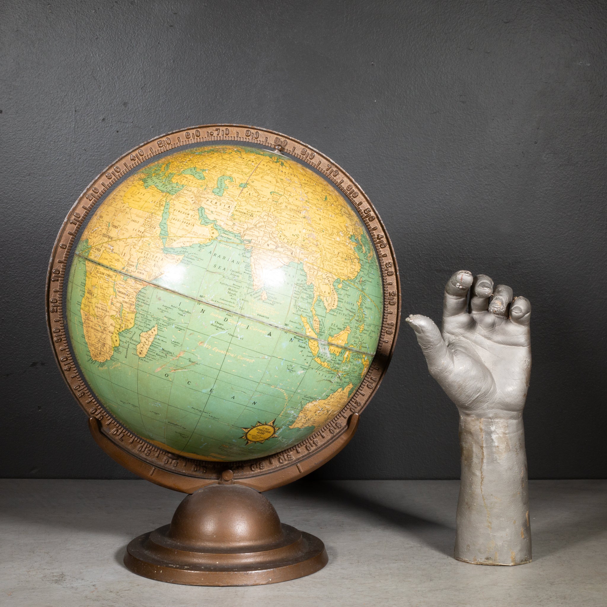 Art Deco Cram's 12 Inch Terrestrial World Globe c.1930-1939 | S16 Home