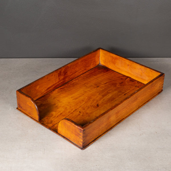 Antique Wooden Dovetailed Office Tray c.1930