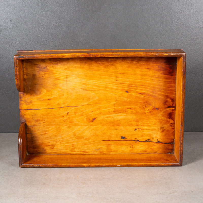 Antique Wooden Dovetailed Office Tray c.1930