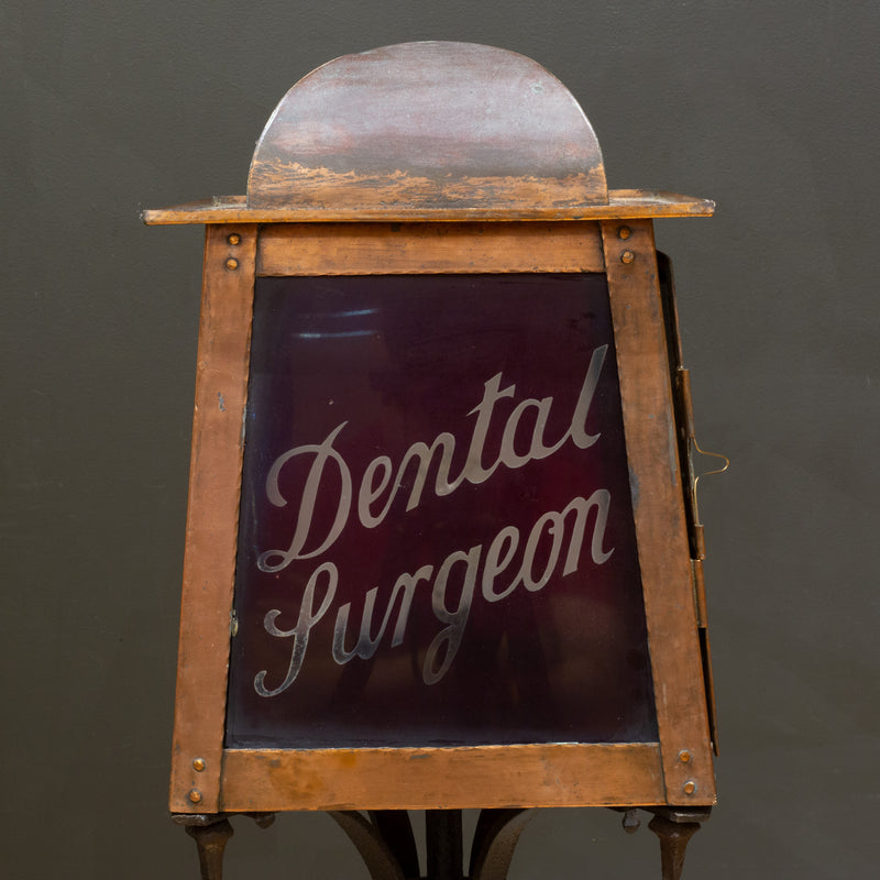 19th c. English Dental Surgeon Advertising Floor Lamp c.1880