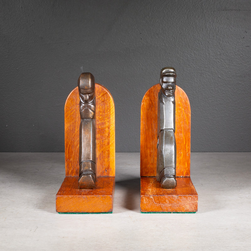 Antique European Bronze Figures Bookends c.1920