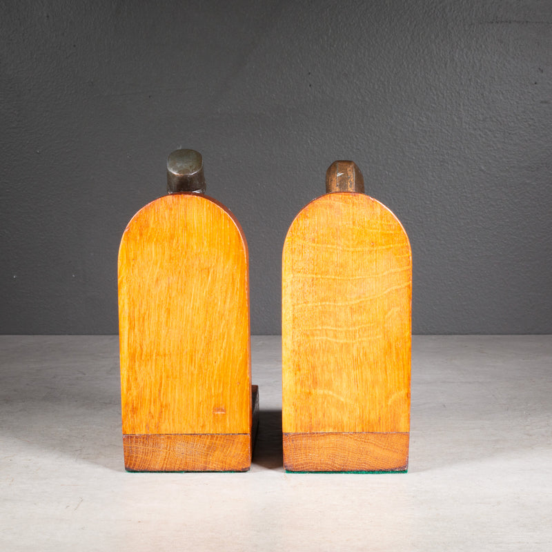 Antique European Bronze Figures Bookends c.1920