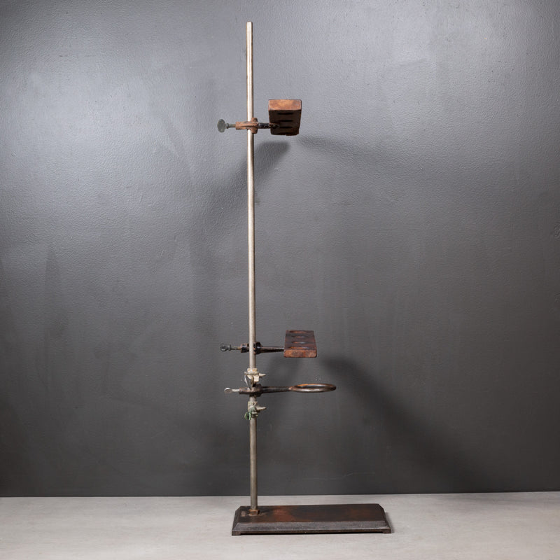 Large Early 20th c. Cast Iron and Wood Laboratory Test Tube and Beaker Stand c.1920