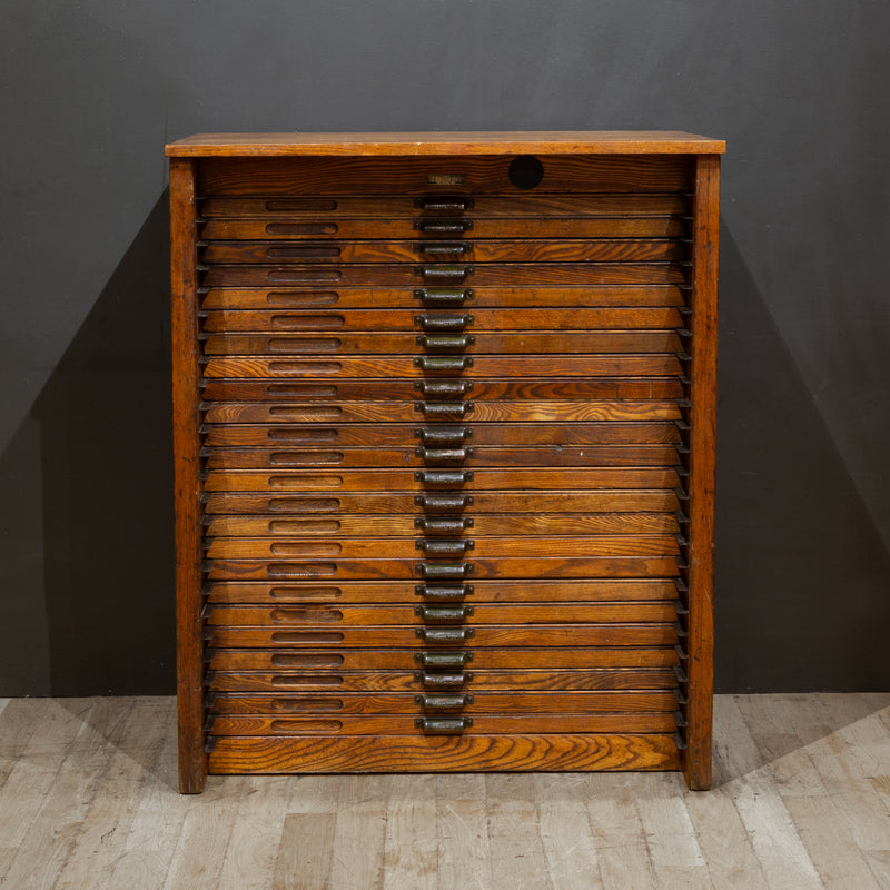 Antique Hamilton Typeset 24 Drawer Industrial Cabinet c.1920