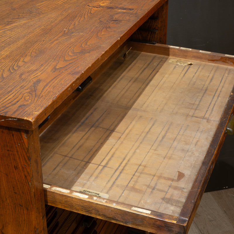 Antique Hamilton Typeset 24 Drawer Industrial Cabinet c.1920