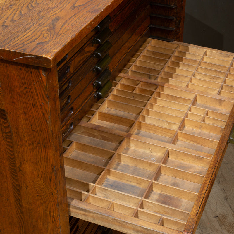 Antique Hamilton Typeset 24 Drawer Industrial Cabinet c.1920