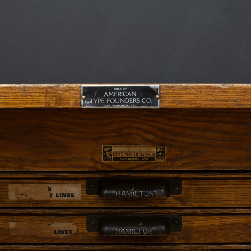 Antique Hamilton Industrial Typesetter's 24 Drawer Cabinet c.1926