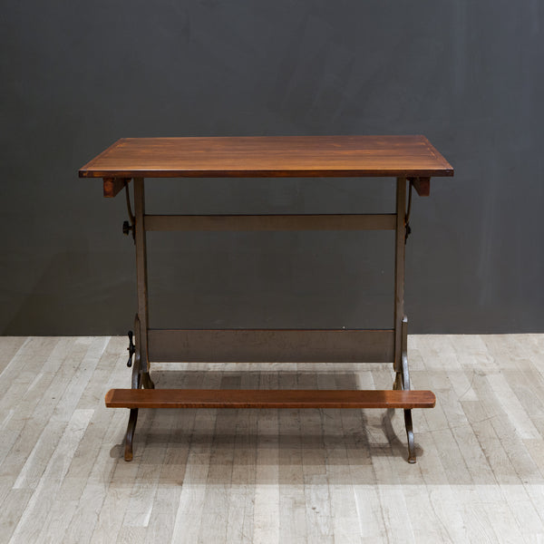 Antique Hamilton Mfg. Co. Drafting Table with Footrest c.1930