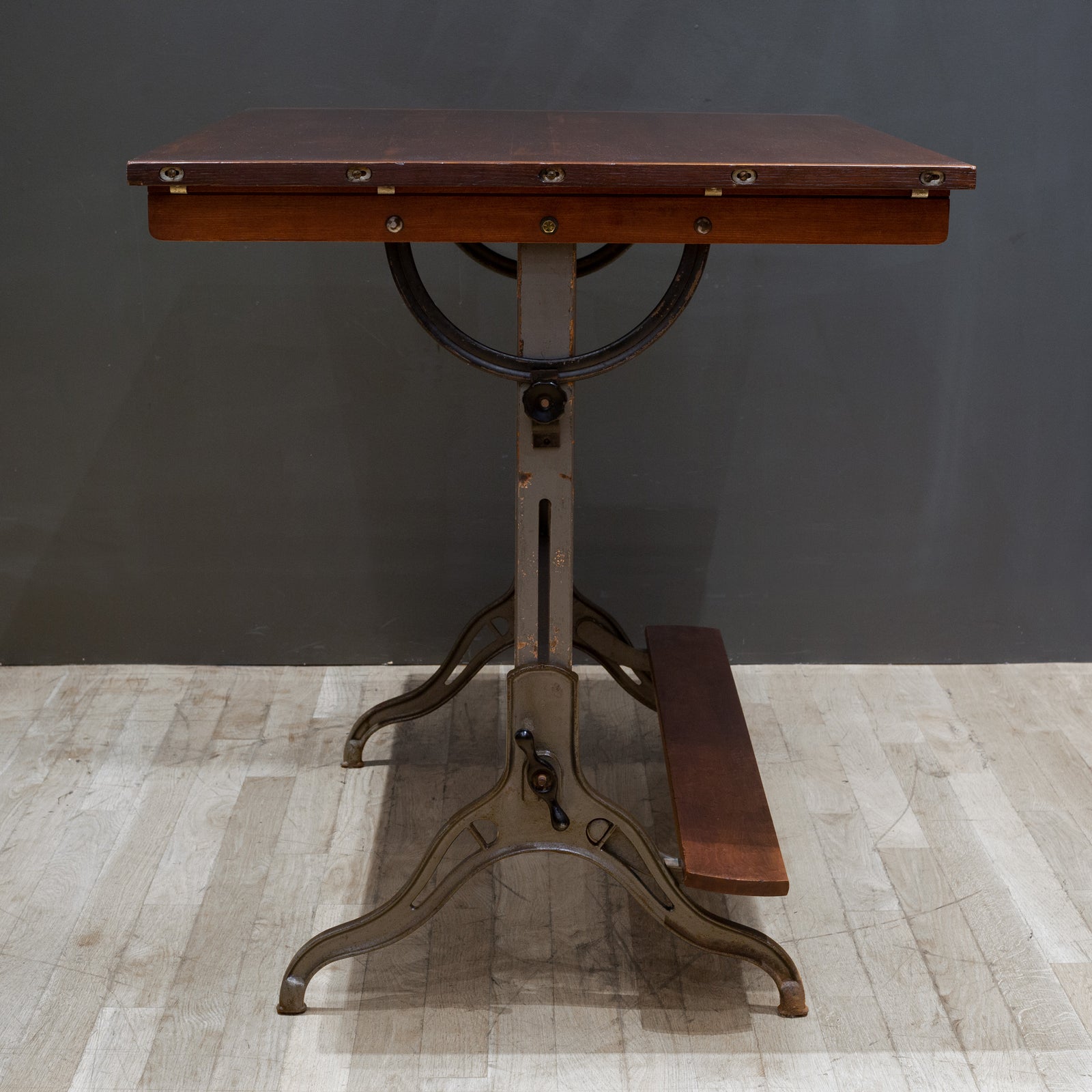 Antique Hamilton Mfg. Co. Drafting Table with Footrest c