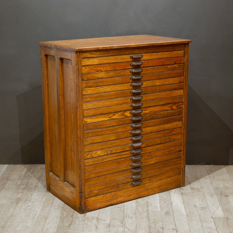 Antique Hamilton Printer's 20 Drawer Typeset Industrial Cabinet c.1920-1930