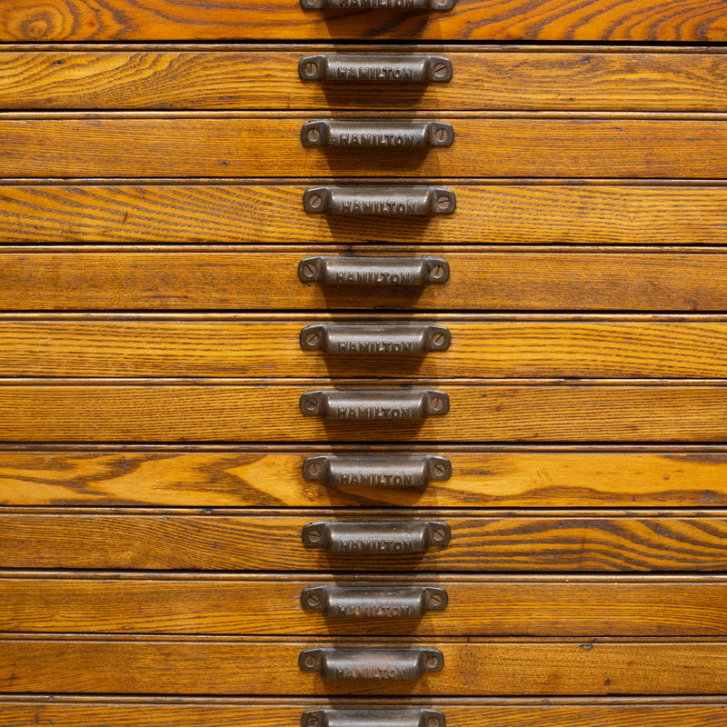 Antique Hamilton Printer's 20 Drawer Typeset Industrial Cabinet c.1920-1930