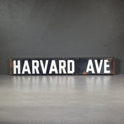 Antique Harvard Ave. Porcelain Sign c.1900-1910
