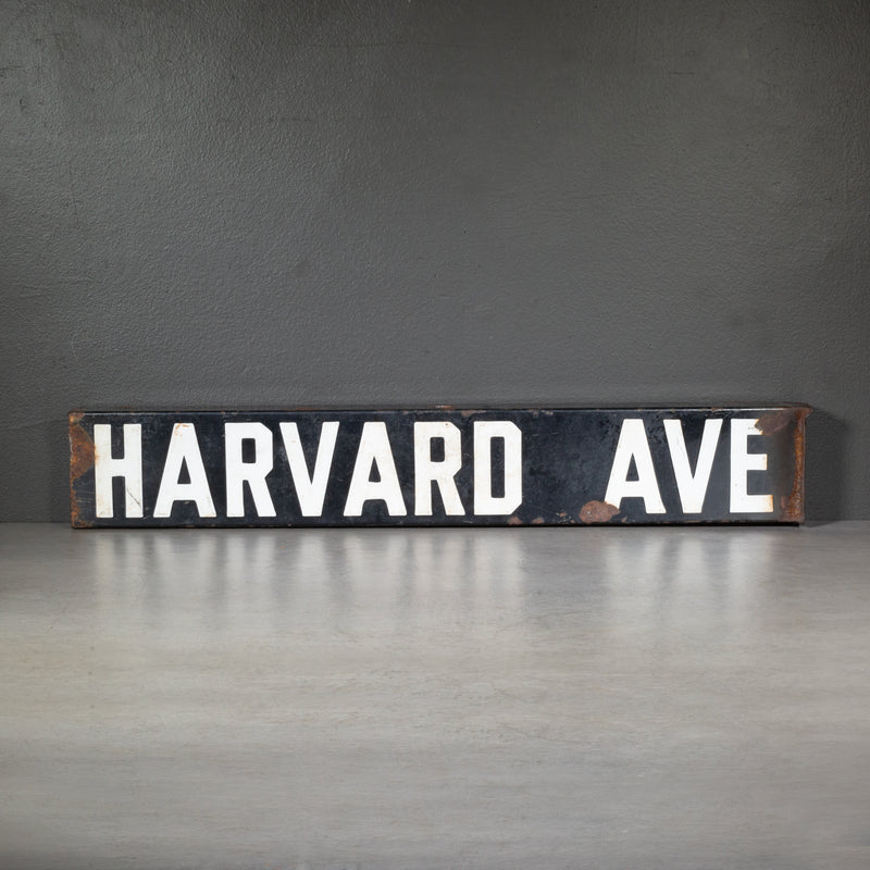 Antique Harvard Ave. Porcelain Sign c.1900-1910