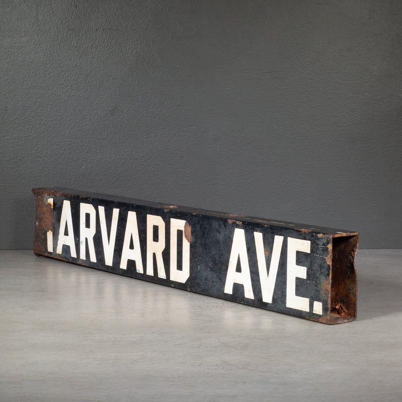 Antique Harvard Ave. Porcelain Sign c.1900-1910