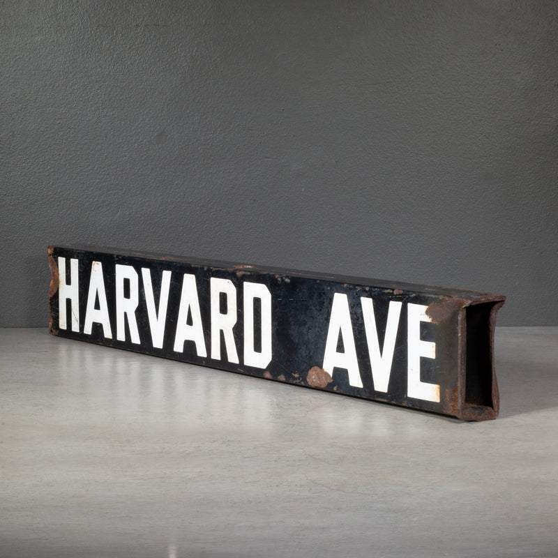 Antique Harvard Ave. Porcelain Sign c.1900-1910