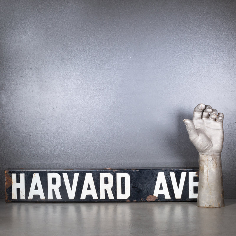 Antique Harvard Ave. Porcelain Sign c.1900-1910