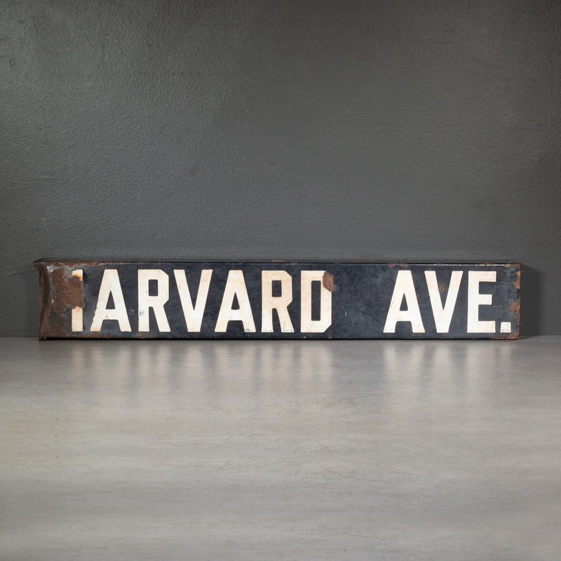 Antique Harvard Ave. Porcelain Sign c.1900-1910